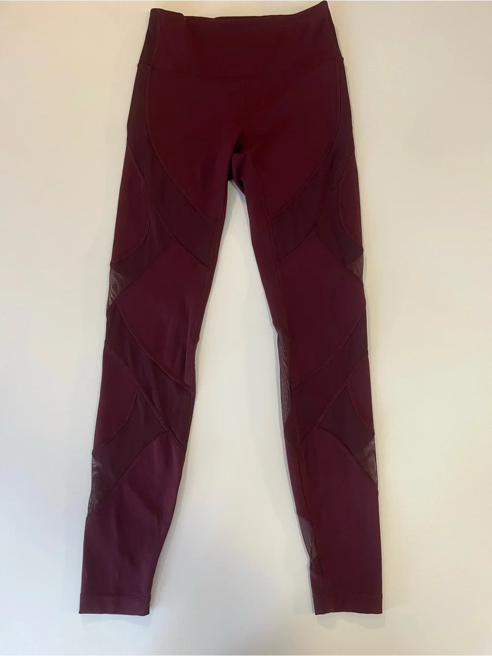 Lululemon Wunder Under High-Rise Tight 28” Mesh Garnet Burgundy Leggings Size 6